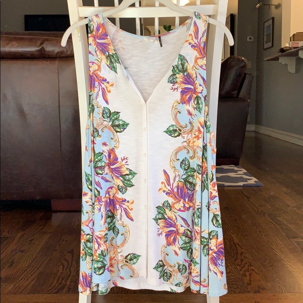Anthropologie Floral Tank Top